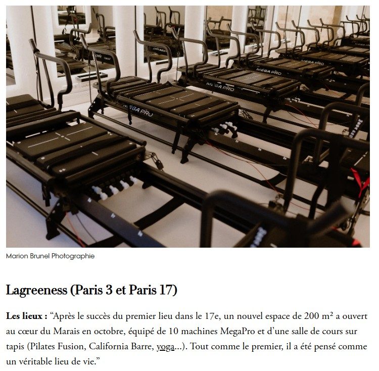 Salle de pilate lagree.